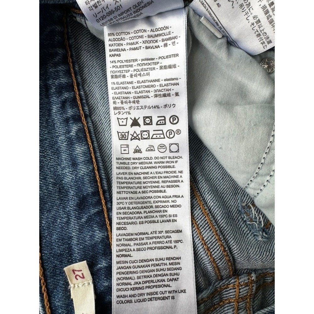 Levis Wedgie Straight High Rise Button Fly Jeans Medium Wash Blue Size 27 - Picture 5 of 8
